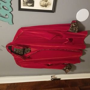 Vintage Havre' Benard By Benard Holtzman Women's Red Velvet Blazer SZ XXL